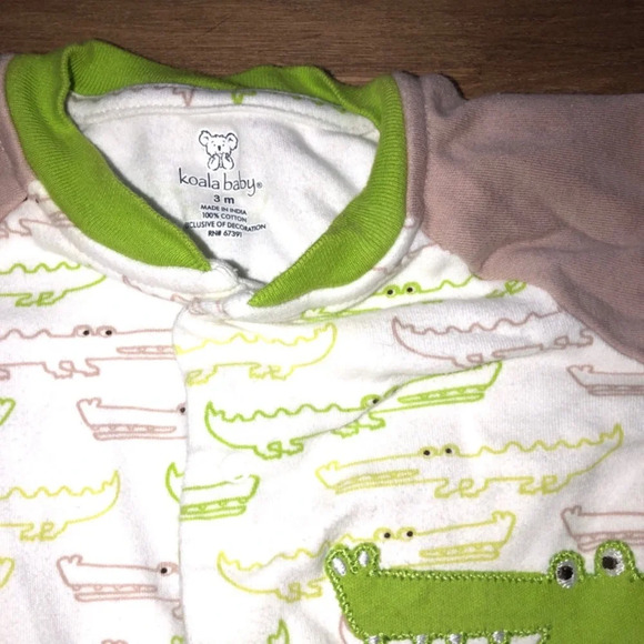 Koala Baby 3 Months Little Boys Alligator Footed Onesie - Picture 5 of 6